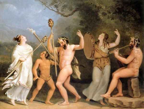 Dance of the Fauns and the Meneads Oil Painting by Johann Heinrich Wilhelm Tischbein I