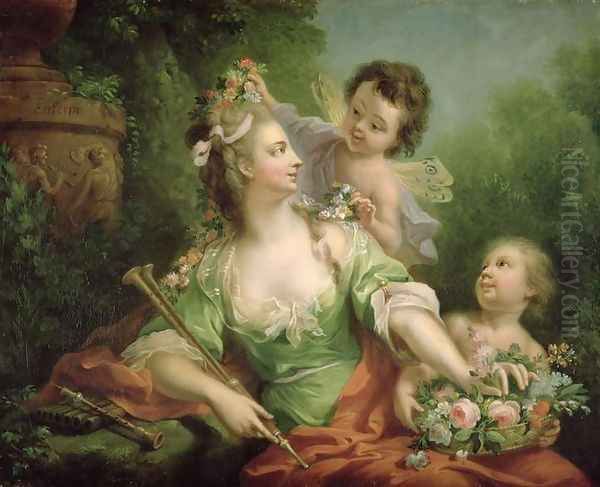 The Muse Euterpe, 1782 Oil Painting by Johann Heinrich The Elder Tischbein