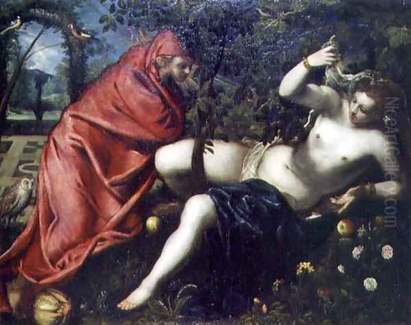 Angelica and the Hermit Oil Painting by Jacopo Tintoretto (Robusti)