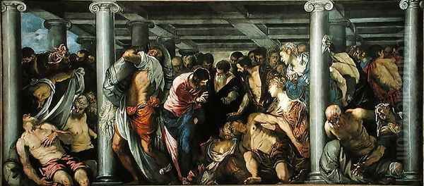 The Probatic Pool, c.1560 Oil Painting by Jacopo Tintoretto (Robusti)