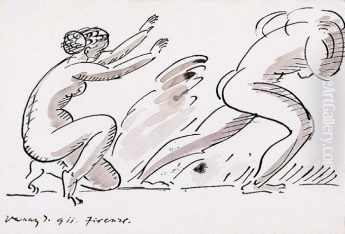 Tag Oil Painting by Janos Vaszary