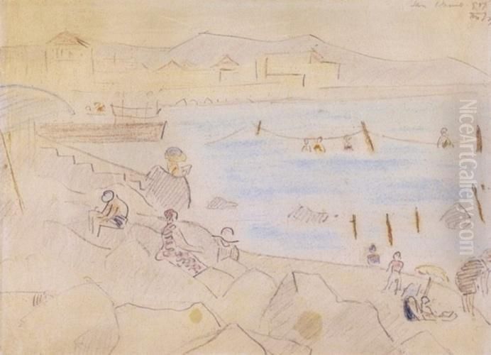 San Remo Oil Painting by Janos Vaszary