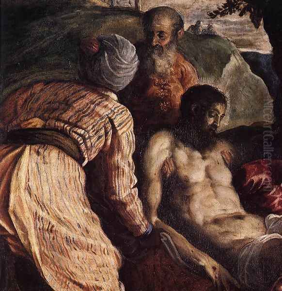 Christ Carried to the Tomb (detail) Oil Painting by Jacopo Tintoretto (Robusti)