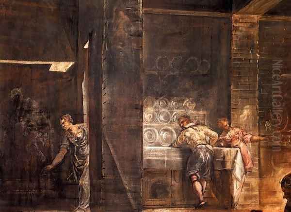 The Last Supper (detail) Oil Painting by Jacopo Tintoretto (Robusti)