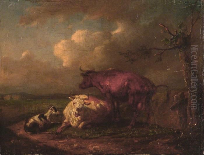 Paisaje Con Animales Oil Painting by Eugene Joseph Verboeckhoven