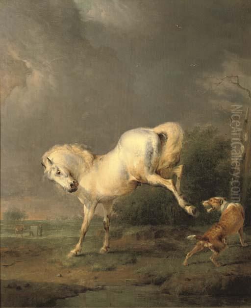 A Good Defence Oil Painting by Eugene Joseph Verboeckhoven