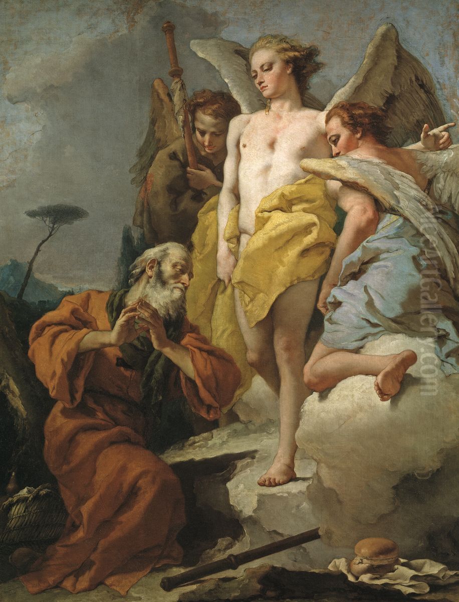 Abraham and the Three Angels Oil Painting by Giovanni Battista Tiepolo