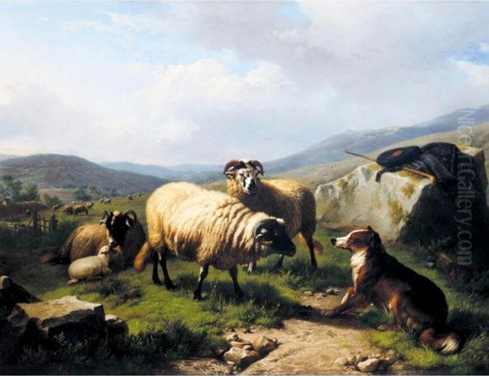 The Misunderstanding Oil Painting by Eugene Joseph Verboeckhoven