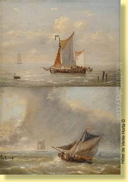 Marine Avant L'orage Oil Painting by Louis Verboeckhoven