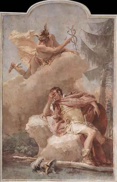 Mercury Appearing to Aeneas 1757 Oil Painting by Giovanni Battista Tiepolo