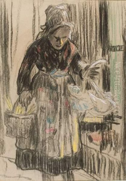 Le Retour Du Marche. Oil Painting by Louis-Mathieu Verdilhan