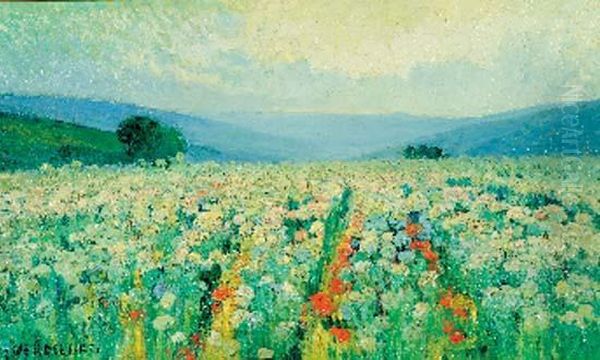 Champs Fleuris De Coquelicots Oil Painting by Louis-Mathieu Verdilhan