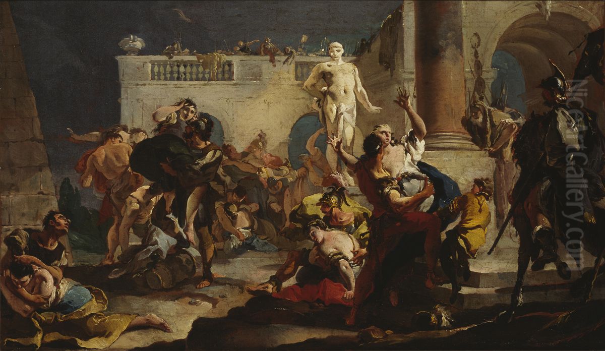 The Rape of the Sabine Women Oil Painting by Giovanni Battista Tiepolo
