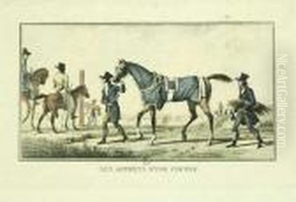 Les Apprets D Une Course Oil Painting by Carle Vernet