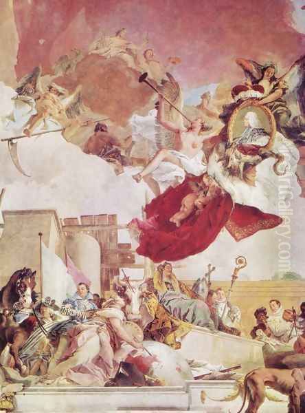 Frescoes in the imperial hall of the Würzburger residence castle, cover fresco, scene, Europe Oil Painting by Giovanni Battista Tiepolo