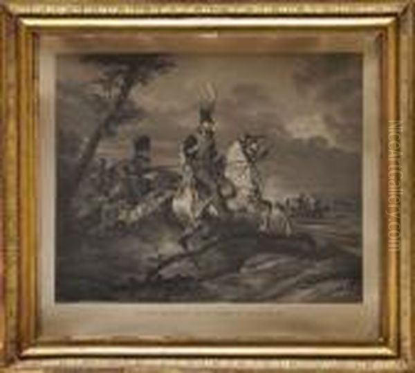 Bivouac Du 3e Regiment De 
Hussardscommande Par La Colonel Moncey Premier Regiment De Hussards 
Entirailleurs Oil Painting by Horace Vernet