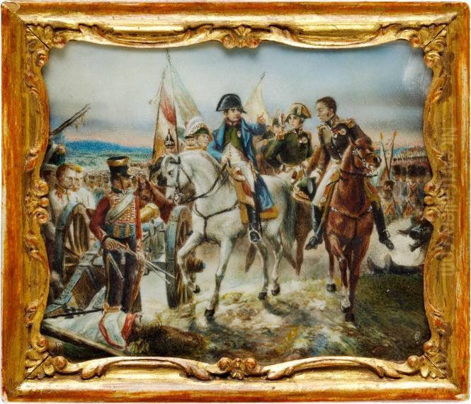 Napoleon Inspeketar Sina Trupper Infor Slaget Vid Friedland Oil Painting by Horace Vernet