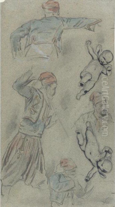 Property From The Estate Of 
Professor Frank Anderson Trapp, To Benefit The National Gallery Of Art 
Acquisitions Fund
 

 
 
 

 
 Studies Of Zouaves And Putti Oil Painting by Horace Vernet