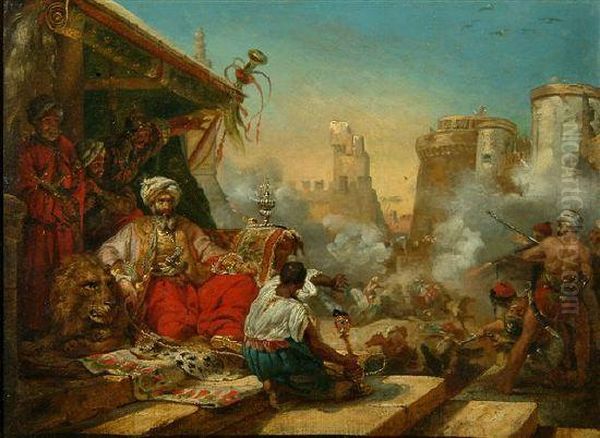 Study Of The Massacre Of The Mamelukes Oil Painting by Horace Vernet
