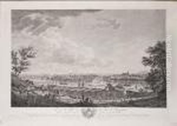 De La Serie Des Ports De France [bayonne] Oil Painting by Claude-joseph Vernet