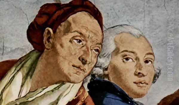 Frescoes stairwell of the Würzburger residence castle, scenes to the apotheosis of the prince bishop Oil Painting by Giovanni Battista Tiepolo