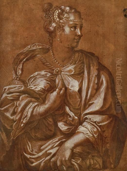 Femme Drapee Ornee De Bijoux Oil Painting by Paolo Veronese (Caliari)