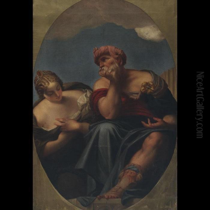 In The Courtyard Of Doges Palace Oil Painting by Paolo Veronese (Caliari)