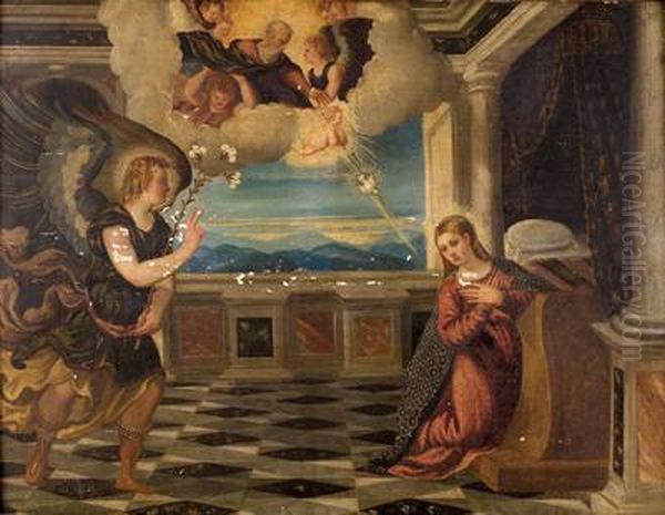 Die Verkundigung An Diejungfrau Maria Oil Painting by Paolo Veronese (Caliari)