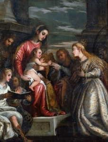 Die Mystische Vermahlung Der
Heiligen Katharina. Oil Painting by Paolo Veronese (Caliari)