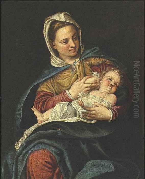 Madonna And Child Oil Painting by Paolo Veronese (Caliari)