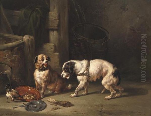 An Unexpected Guest Oil Painting by Wouterus Verschuur