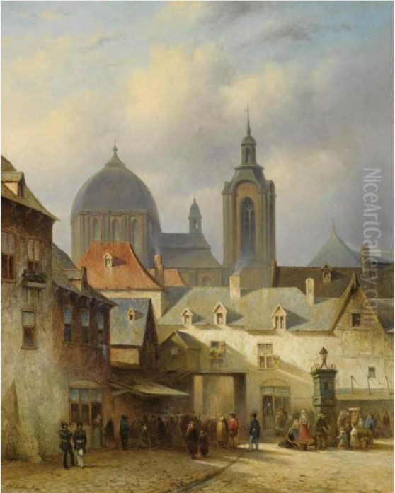 A View Of The Town Of Mainz Oil Painting by Pieter Gerard Vertin