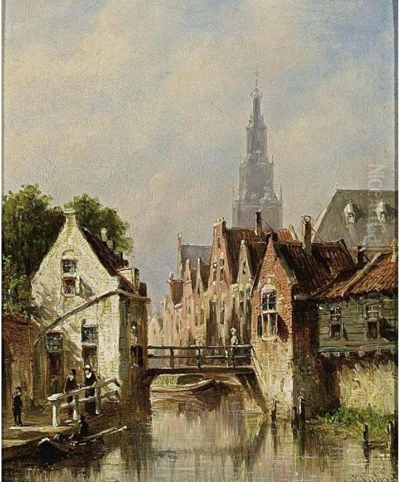 A View Of Alkmaar Oil Painting by Pieter Gerard Vertin