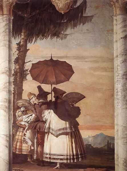 Summer Stroll 1757 Oil Painting by Giovanni Domenico Tiepolo