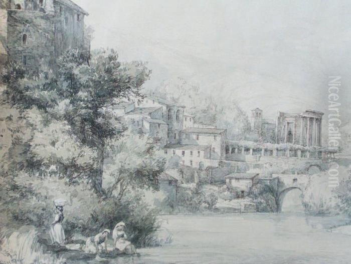 La Baie De Naples Oil Painting by Achille Vianelli