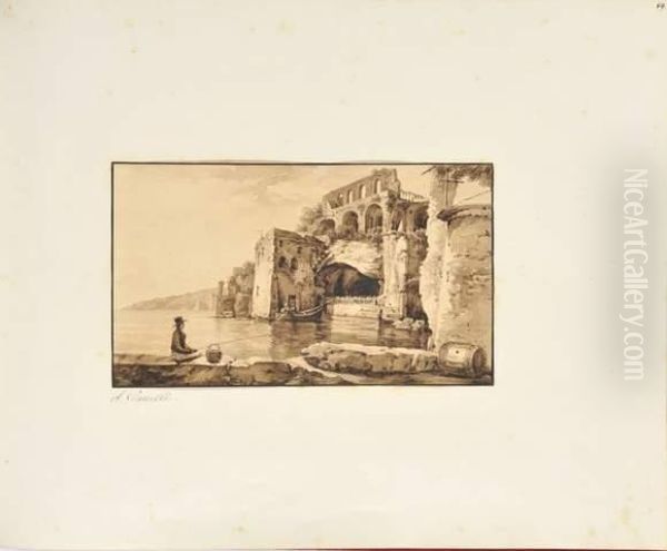 Pecheurs
Pres De Ruines Antiques Oil Painting by Achille Vianelli