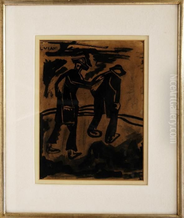 Nei Campi Oil Painting by Lorenzo Viani