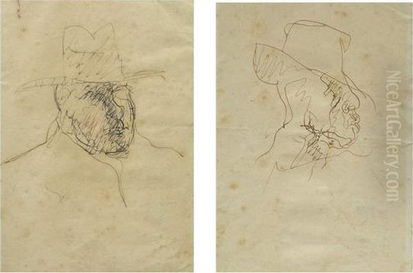 Studi Di Teste Oil Painting by Lorenzo Viani