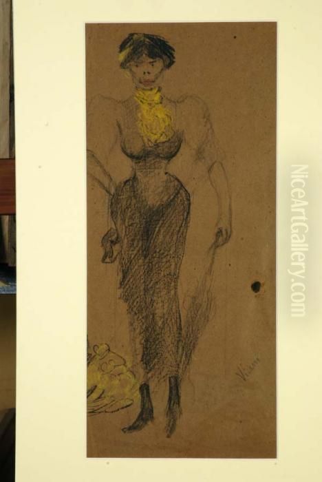 La Parigina Oil Painting by Lorenzo Viani