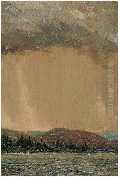 Canoe Lake Oil Painting by Tom Thomson