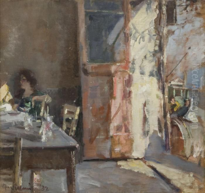 Interno Di Trattoria Oil Painting by Gennaro Villani