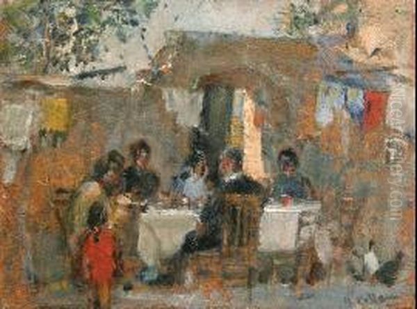 A Tavola Oil Painting by Gennaro Villani