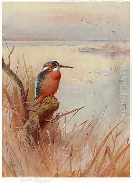 Frozen Out Fisherman Oil Painting by Archibald Thorburn