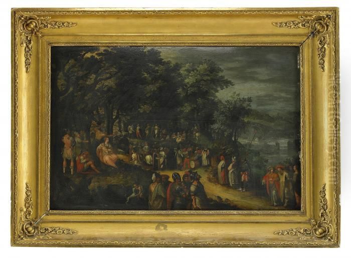 Johannes Predikar I Skogen Oil Painting by David Vinckboons I