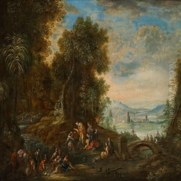 The Baptism Of Christ Oil Painting by David Vinckboons I