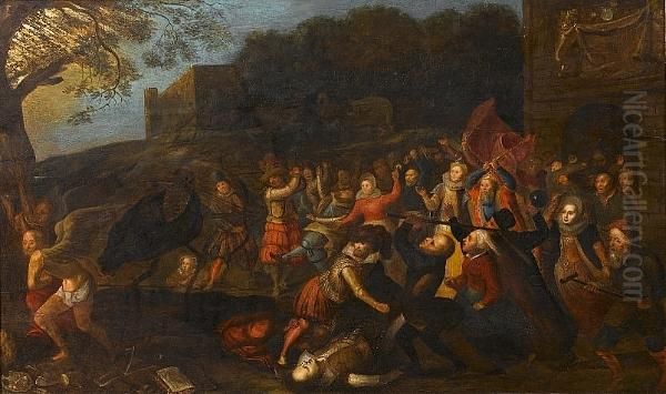 The Struggle Of Men And Animals Against Time And Death Oil Painting by David Vinckboons I