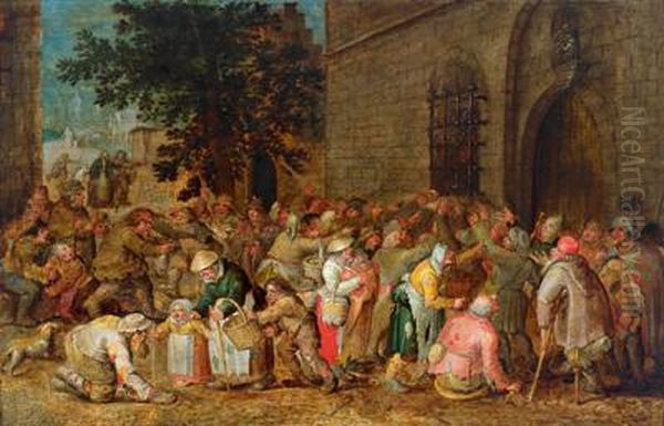 Il Banchetto Dei Poveri Oil Painting by David Vinckboons I