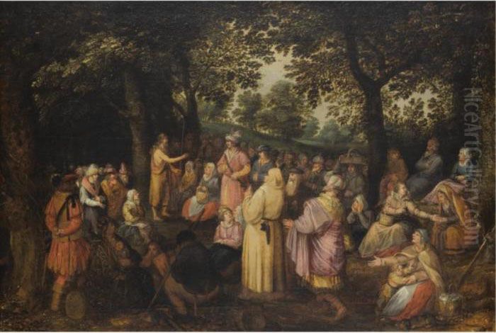Saint John The Baptist Preaching In The Wilderness Oil Painting by David Vinckboons I