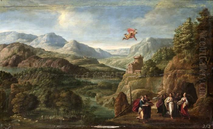 Italieniserande Landskap Med Merkurius Och Andra Gudar Oil Painting by David Vinckboons I