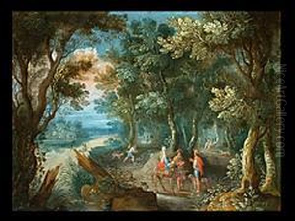 Landschaft Mit Reisenden Oil Painting by David Vinckboons I